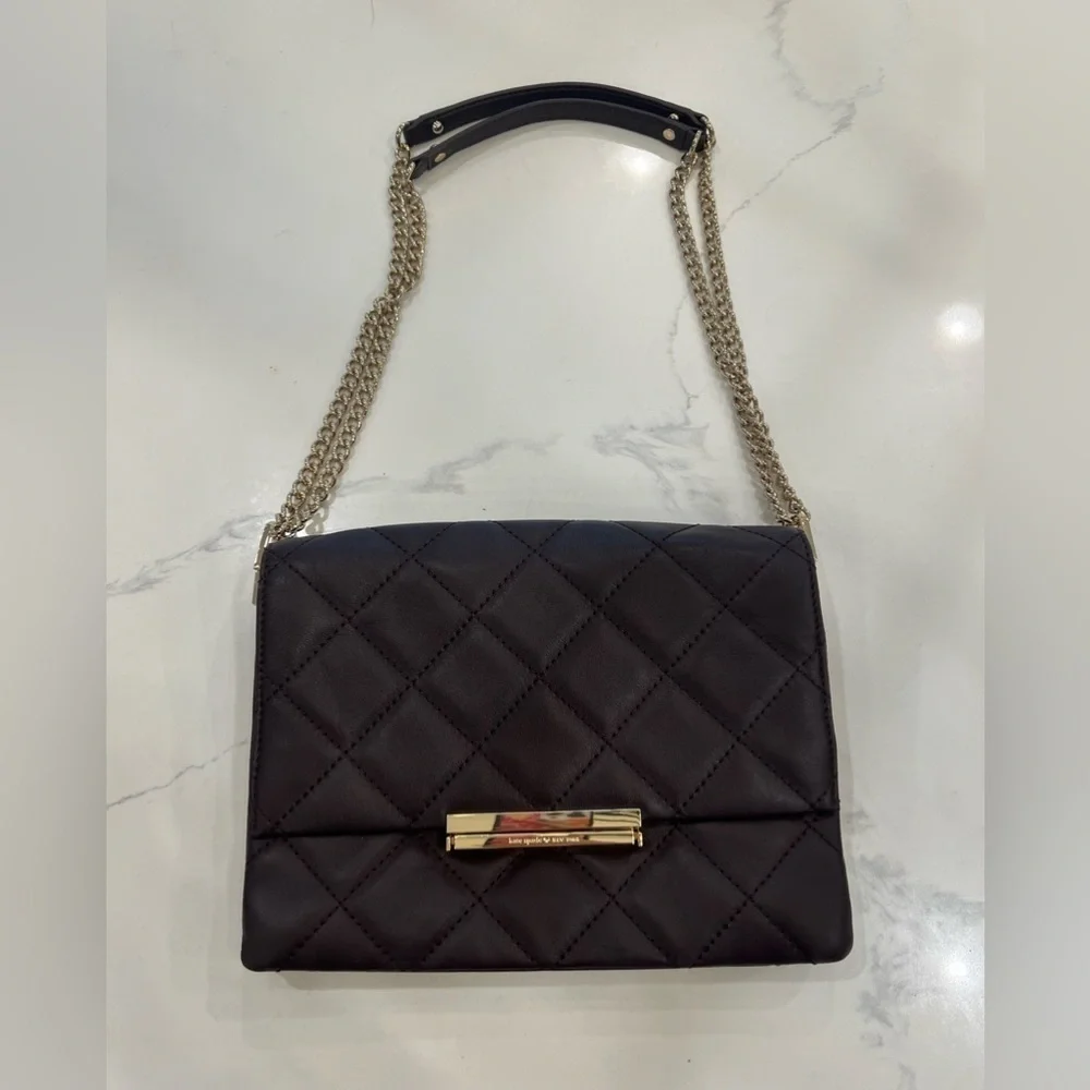 Kate Spade Emerson Place Lenia Deep Plum Shoulder Bag 10 X 8
